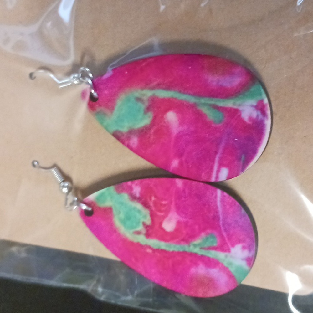Handmade earrings image on both sides